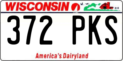 WI license plate 372PKS