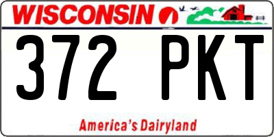 WI license plate 372PKT
