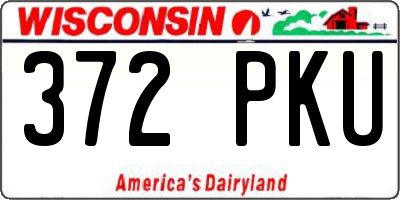 WI license plate 372PKU