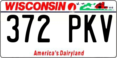 WI license plate 372PKV