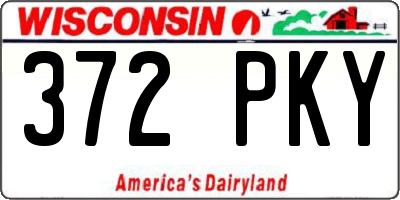 WI license plate 372PKY