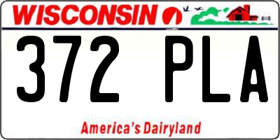 WI license plate 372PLA