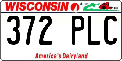 WI license plate 372PLC