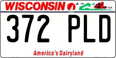 WI license plate 372PLD