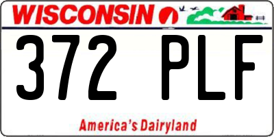 WI license plate 372PLF