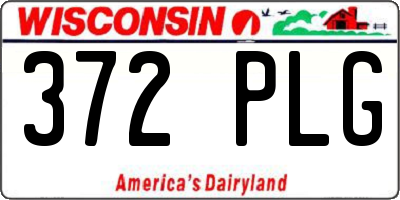 WI license plate 372PLG