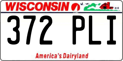WI license plate 372PLI
