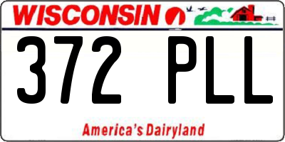 WI license plate 372PLL