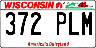 WI license plate 372PLM