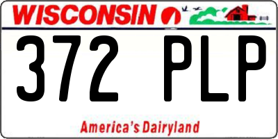 WI license plate 372PLP