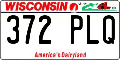 WI license plate 372PLQ