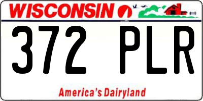 WI license plate 372PLR