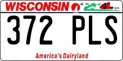 WI license plate 372PLS