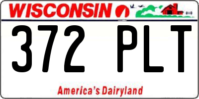 WI license plate 372PLT