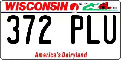 WI license plate 372PLU