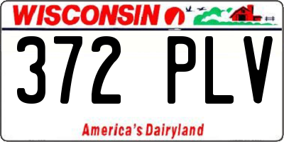 WI license plate 372PLV
