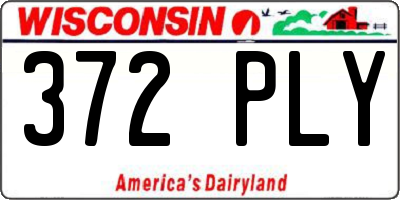 WI license plate 372PLY