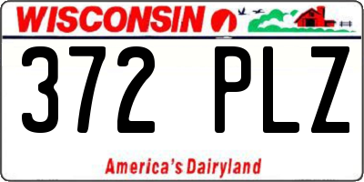 WI license plate 372PLZ