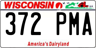 WI license plate 372PMA