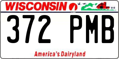 WI license plate 372PMB