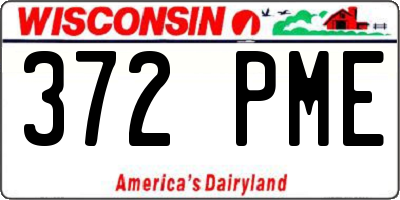 WI license plate 372PME