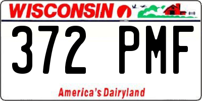 WI license plate 372PMF