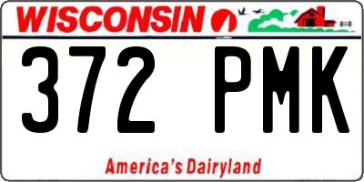 WI license plate 372PMK