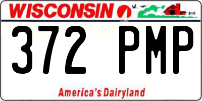 WI license plate 372PMP
