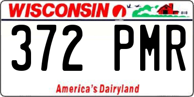 WI license plate 372PMR
