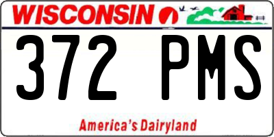 WI license plate 372PMS