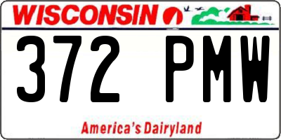 WI license plate 372PMW