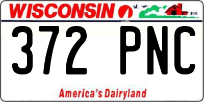 WI license plate 372PNC