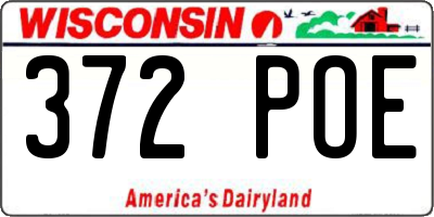 WI license plate 372POE
