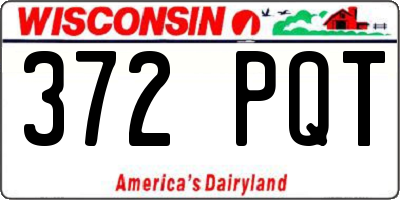 WI license plate 372PQT