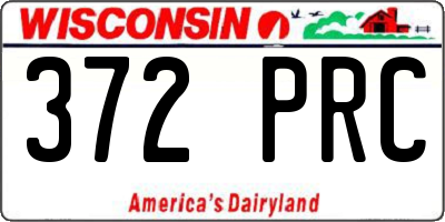 WI license plate 372PRC