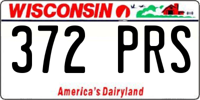 WI license plate 372PRS