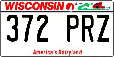 WI license plate 372PRZ