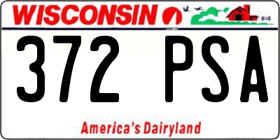 WI license plate 372PSA