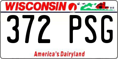 WI license plate 372PSG