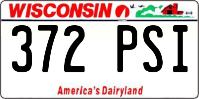 WI license plate 372PSI