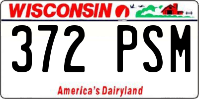 WI license plate 372PSM