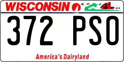 WI license plate 372PSO