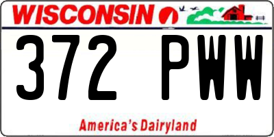 WI license plate 372PWW