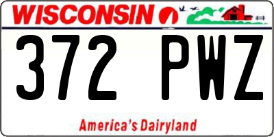 WI license plate 372PWZ