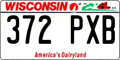 WI license plate 372PXB