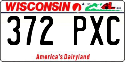 WI license plate 372PXC