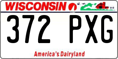 WI license plate 372PXG
