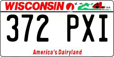 WI license plate 372PXI