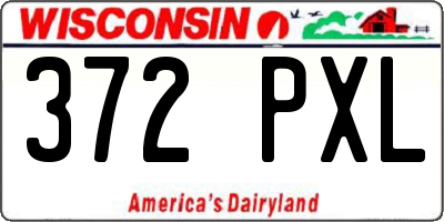 WI license plate 372PXL