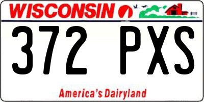 WI license plate 372PXS